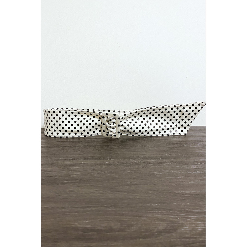 Ceinture en simili blanc à poids noir