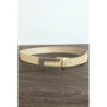 Ceinture beige en simili avec boucle rectangulaire