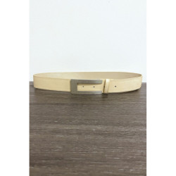 Ceinture beige en simili avec boucle rectangulaire