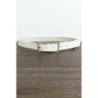 Ceinture blanche en simili avec boucle rectangulaire ornée de strass