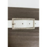 Ceinture blanche en simili avec boucle rectangulaire ornée de strass