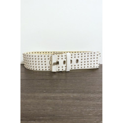 Grosse ceinture beige avec strass doré