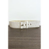 Grosse ceinture beige avec strass doré