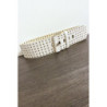 Grosse ceinture beige avec strass doré