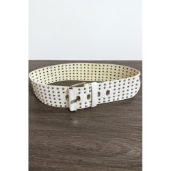Grosse ceinture beige avec strass doré