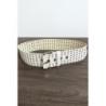 Grosse ceinture beige avec strass doré
