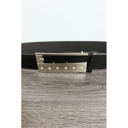 Ceinture en simili noir avec strass sur la boucle