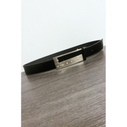 Ceinture en simili noir avec strass sur la boucle