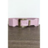 Grosse ceinture lila avec boucle argenté et élastique à la taille
