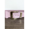 Grosse ceinture lila avec boucle argenté et élastique à la taille