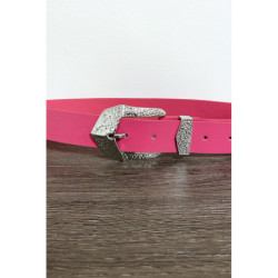 Ceinture femme en fuchsia avec joli boucle en métal CE606