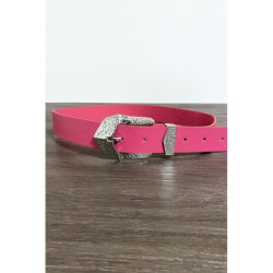 Ceinture femme en fuchsia avec joli boucle en métal CE606