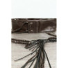 Ceinture marron en simili avec tresse