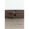 Grosse ceinture marron avec deux anneaux et élastique à la taille