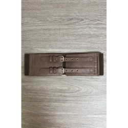 Grosse ceinture marron avec deux anneaux et élastique à la taille
