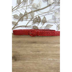 Ceinture tressé en simili rouge