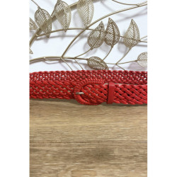 Ceinture tressé en simili rouge