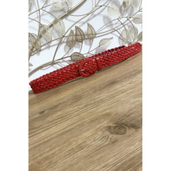 Ceinture tressé en simili rouge