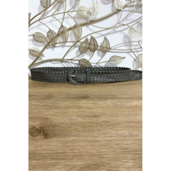 Ceinture tressé en simili gris