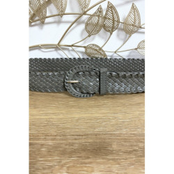 Ceinture tressé en simili gris