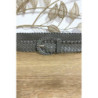 Ceinture tressé en simili gris