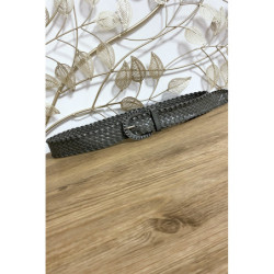Ceinture tressé en simili gris