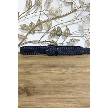 Ceinture tressé en simili marine
