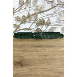 Ceinture tressé en simili vert canard