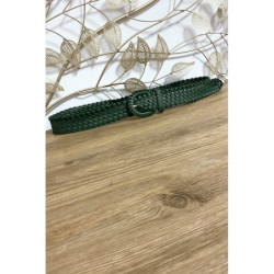 Ceinture tressé en simili vert canard
