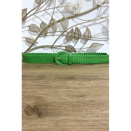 Ceinture tressé en simili vert