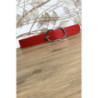 Ceinture rouge en simili avec jolie boucle argenté