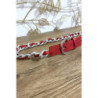 Ceinture rouge en simili avec chaine tressé