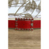 Ceinture rouge boucle rectangulaire ornée de strass