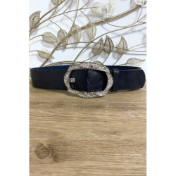 Grosse ceinture noir avec boucle ornée de strass