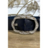 Grosse ceinture noir avec boucle ornée de strass