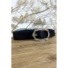 Grosse ceinture noir avec boucle ornée de strass