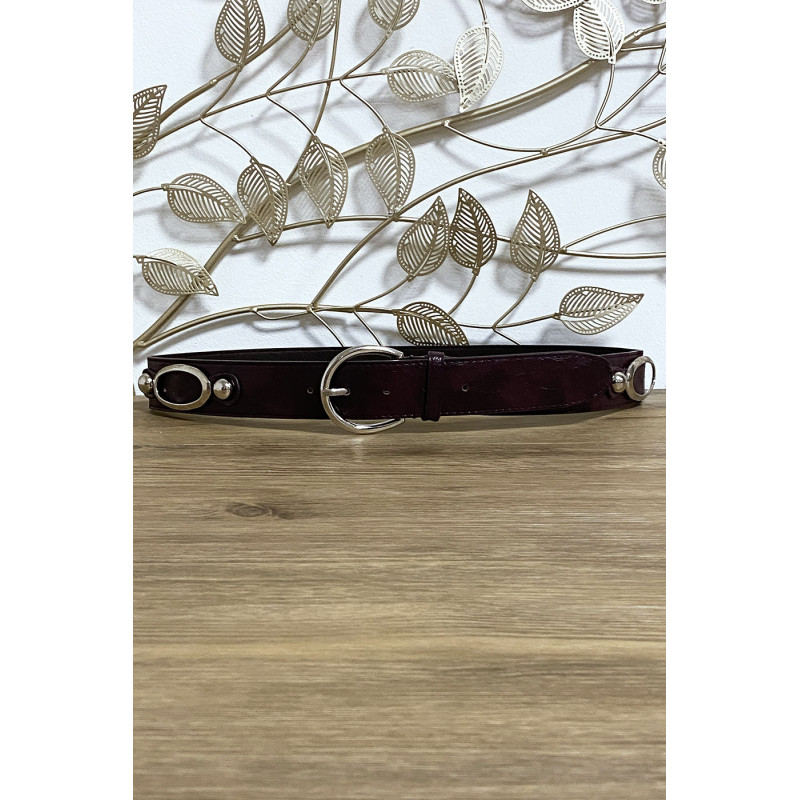 Ceinture Violet en simili avec accessoires cercles à la taille
