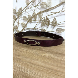 Ceinture Violet en simili avec accessoires cercles à la taille