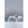 Ceinture femme en blanche avec boucle réctangle ornée de strass
