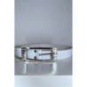 Ceinture femme en blanche avec boucle réctangle ornée de strass