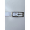 Ceinture femme en blanche avec boucle réctangle ornée de strass