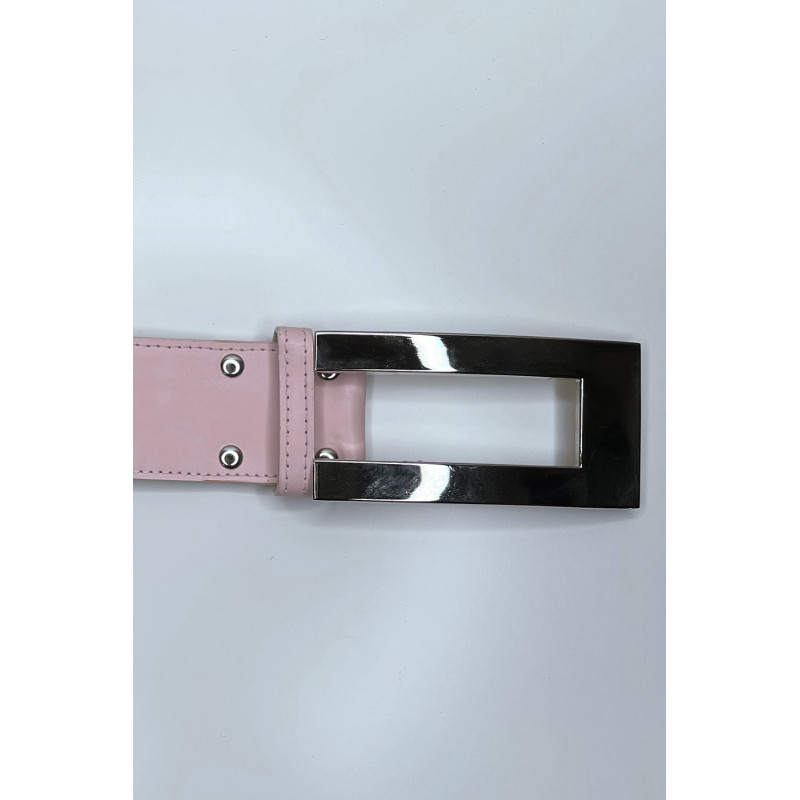 Ceinture rose avec boucle argenté