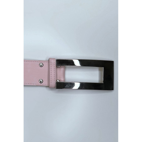 Ceinture rose avec boucle argenté