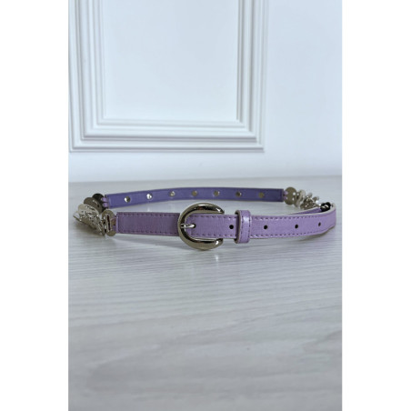 Ceinture parme avec accessoire argenté