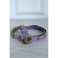 Ceinture parme avec accessoire argenté