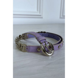 Ceinture parme avec accessoire argenté