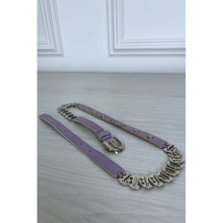 Ceinture parme avec accessoire argenté