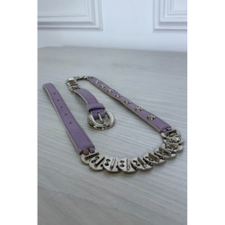 Ceinture parme avec accessoire argenté