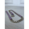 Ceinture parme avec accessoire argenté