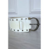 Ceinture blanche en simili avec strass oeillet